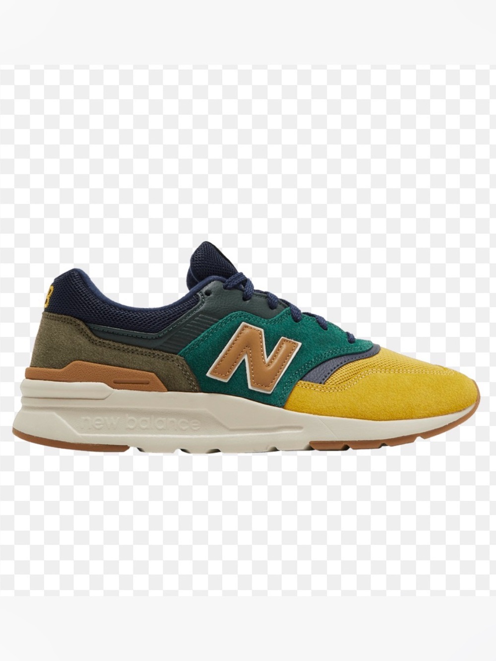 997H Spruce Gold New Balance Mens Womens 9.5 Green Gold Navy Sneaker